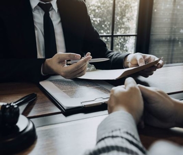 discussing dog bite incident with a lawyer